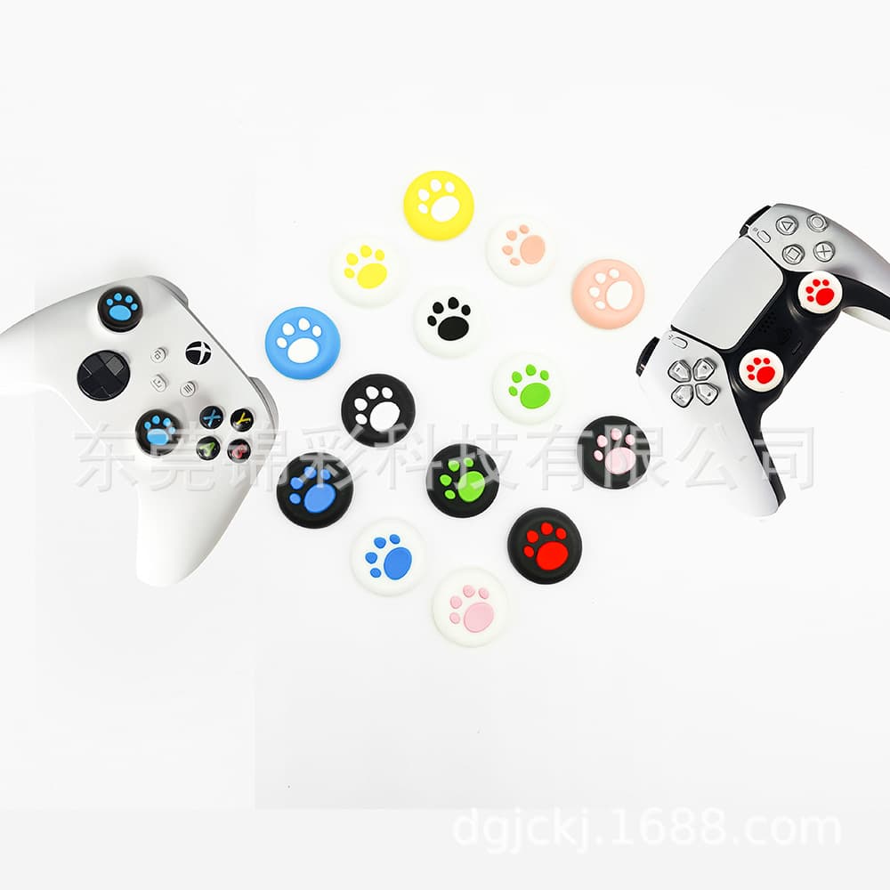 Silicone Game Controller Thumb Caps Universal PS4 XBOX Gaming Cat Claw Keycaps Durable Comfortable Size 20mm for Gamers