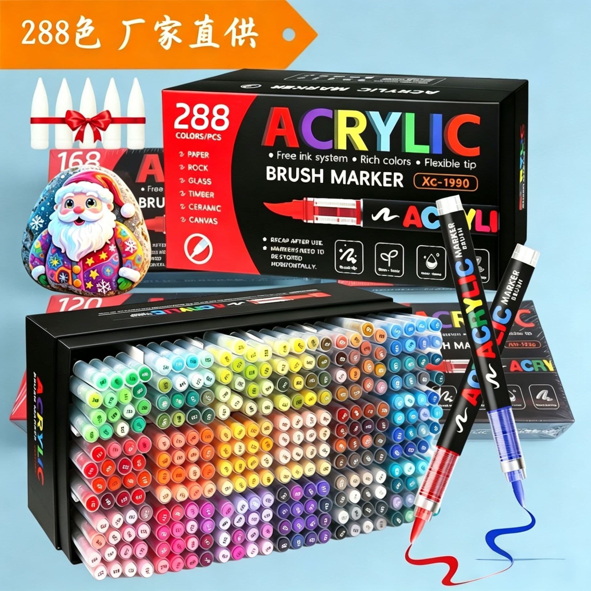 Soft Tip Direct Liquid Acrylic Marker Pen 288 Colors Art Professional Painting Coloring Pen Children DIY Graffiti Pen In Stock
