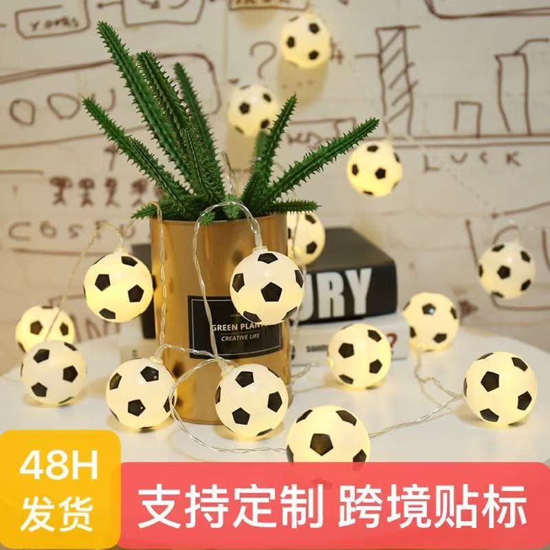LED Soccer Ball String Lights World Cup Bar Theme Decorative Soccer Ball String Lights Creative Room Holiday Decorative Lights