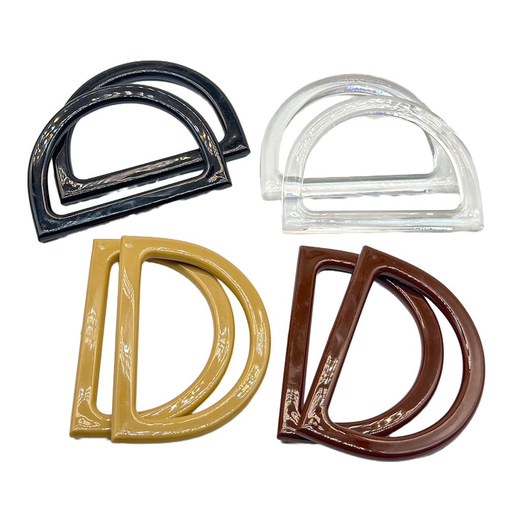Factory Low Price Plastic D-Shaped Handle, Fashion Semi-Round Bag Hand Grip, Gift Box Carrying Ring, DIY Resin Handle Wholesale