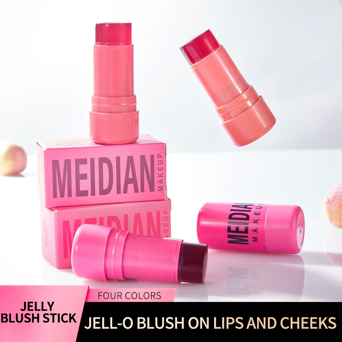 Cross-border Hot-selling Jelly Blush Stick, Hydrating Sheer Multi-color Transparent Brightening Lip and Cheek Dual-use Lip Gloss Stick