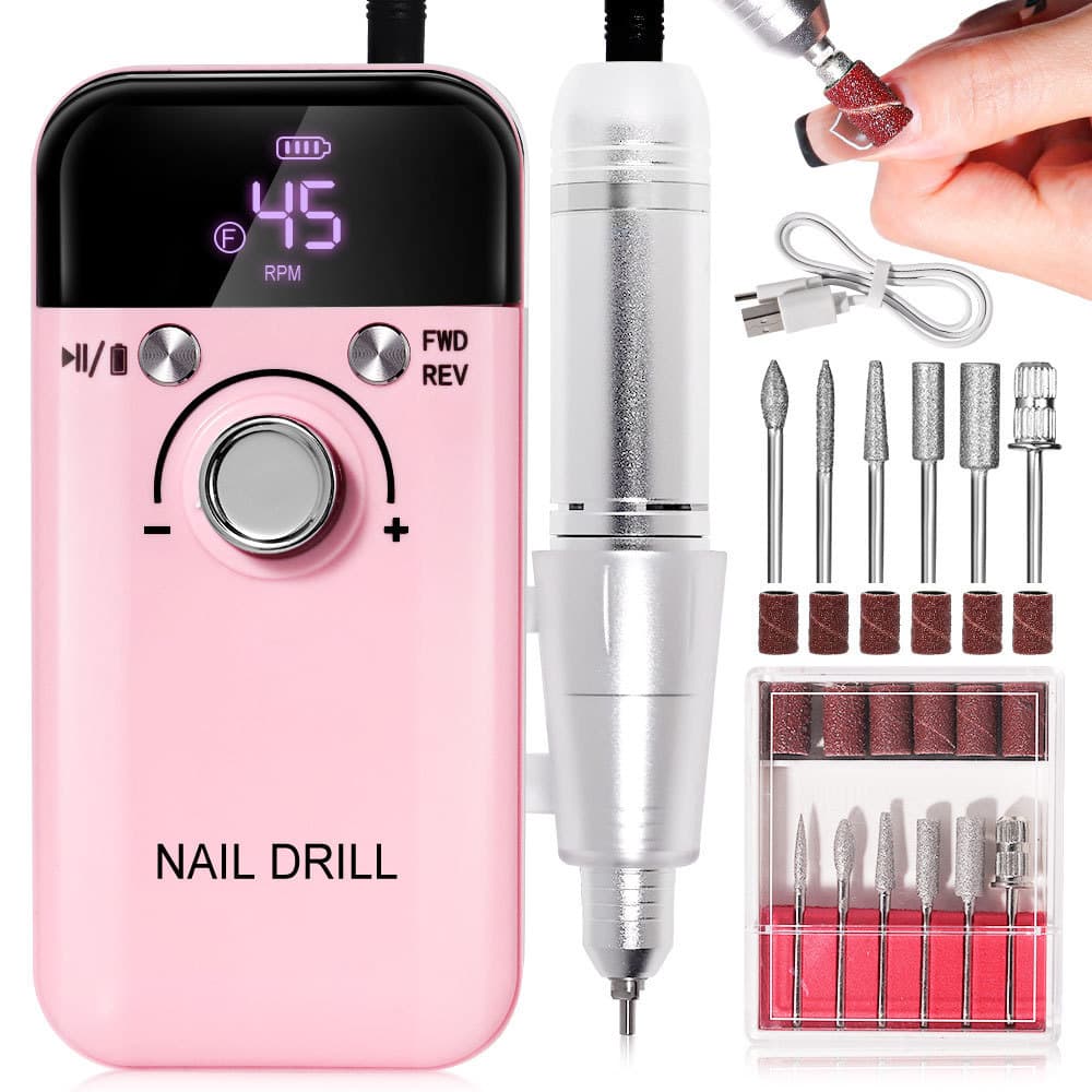 45000 RPM Nail Drill Professional Electric Nail File Portable Manicure Tool for Cuticle Removal