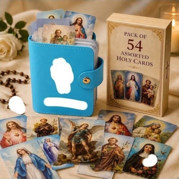 Catholic Genuine Leather Holy Card Holder Tianzhu Teaching Storage Box