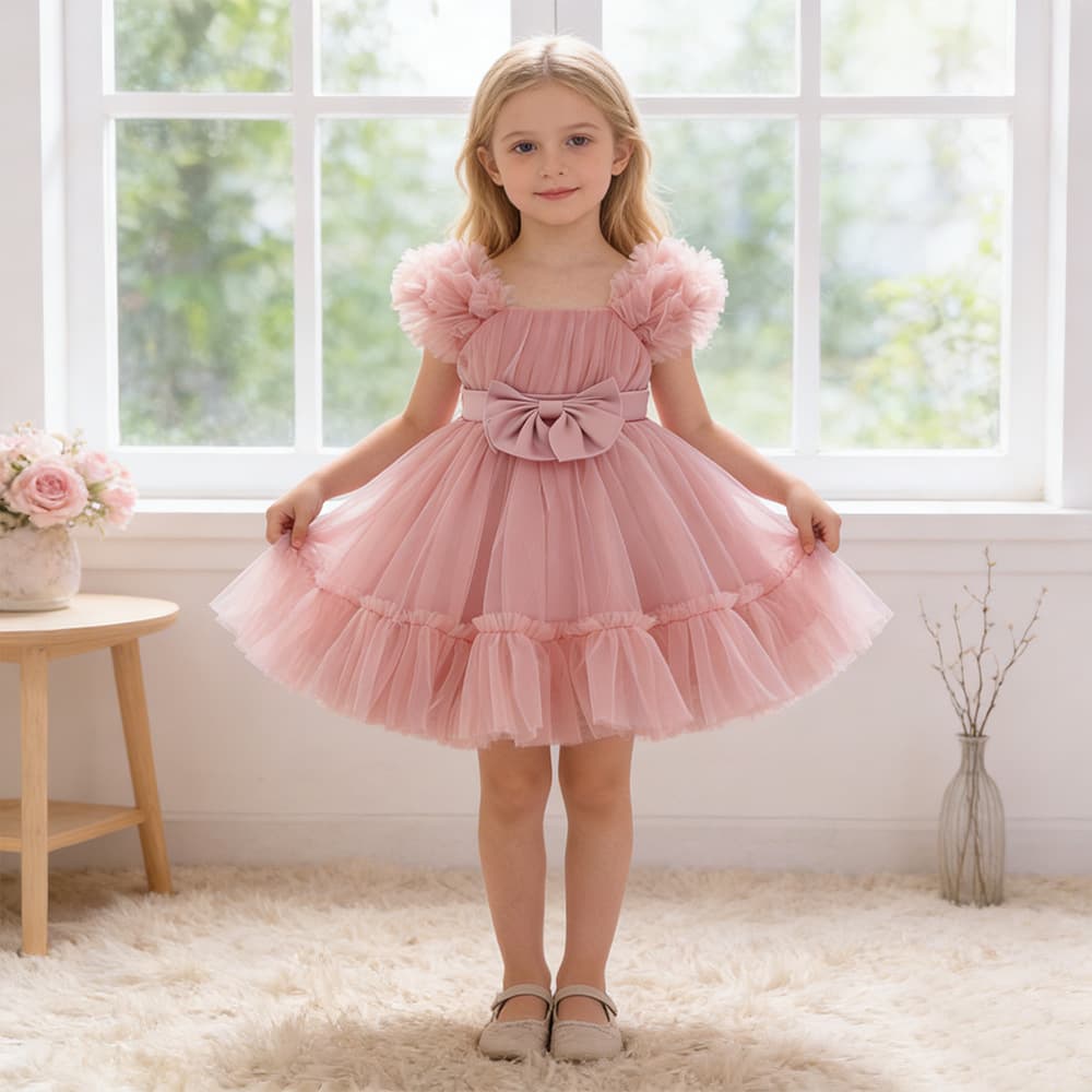 Wholesale Children's Princess Dress Girls Dresses Bow Host Piano Performance Dress