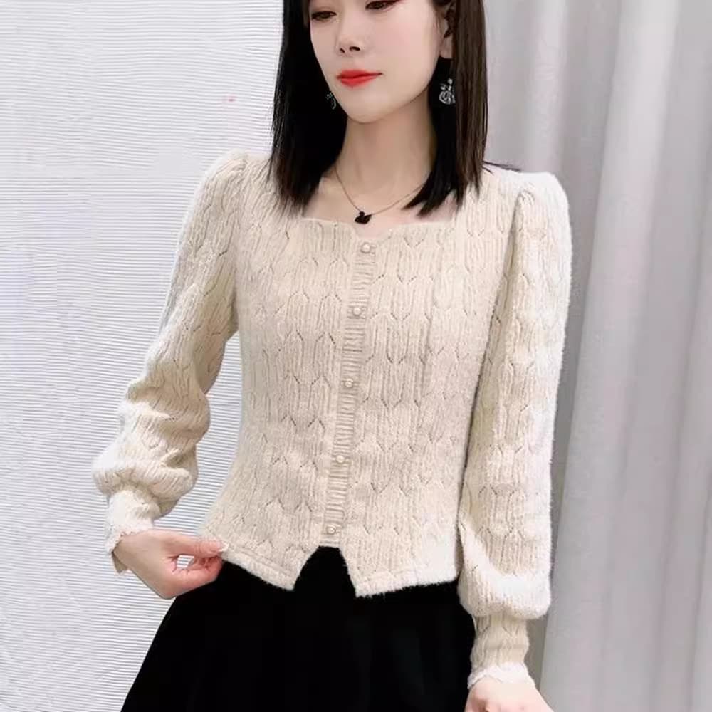 2023 Hot-Selling Lace Underlay Shirt for Women Long Sleeve Autumn & Winter New Slim-Fit Slimming Sweater Stylish Inner Layer Short Top