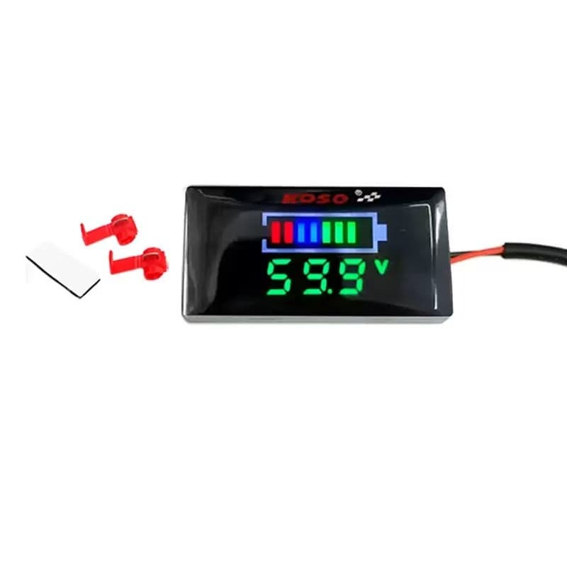 Motorcycle Electric Vehicle Voltmeter Accessory Modification 12V-100V LCD Display Electronic Meter Universal for Electric Bikes and Scooters