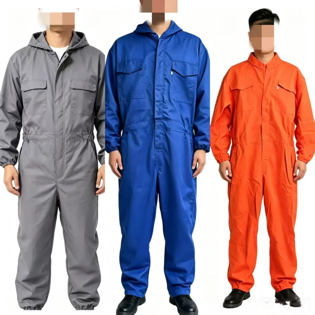 Long-sleeve One-piece Hooded Coverall for Auto Repair, Mechanical Maintenance, Painting, Farming, Anti-fouling, Dust-proof, Breathable, Polyester-Cotton Labor Protection Suit