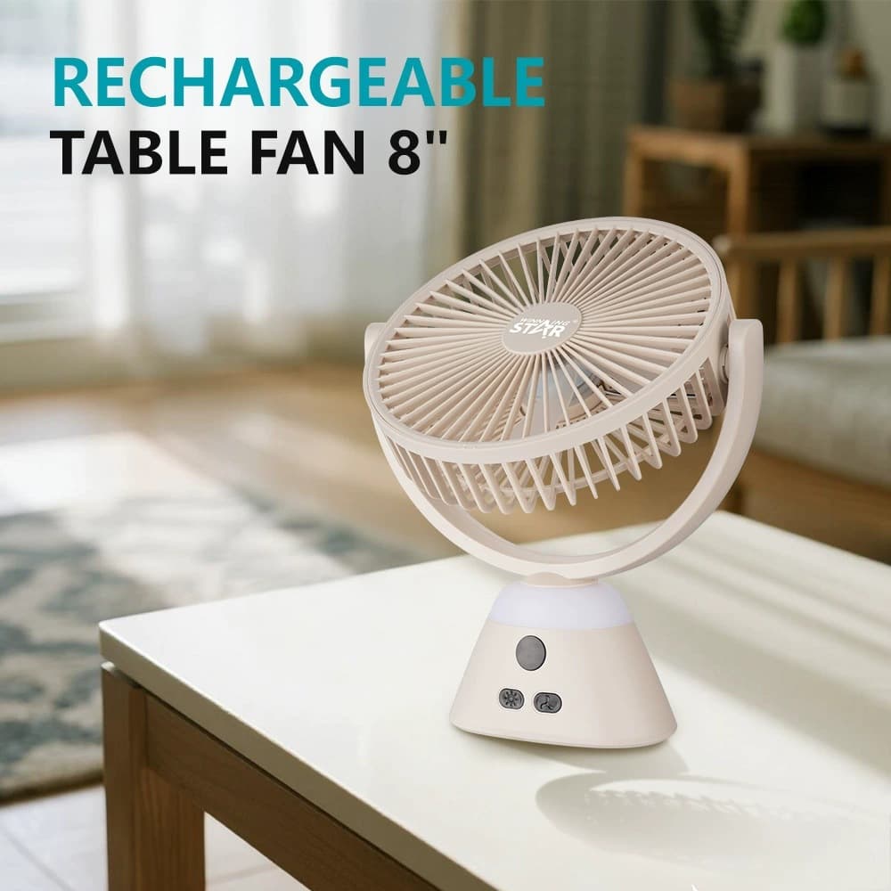 Cross-Border Compact 8-inch Portable TYPE-C/USB Interface Oscillating Desktop Electric Fan Stand Fan