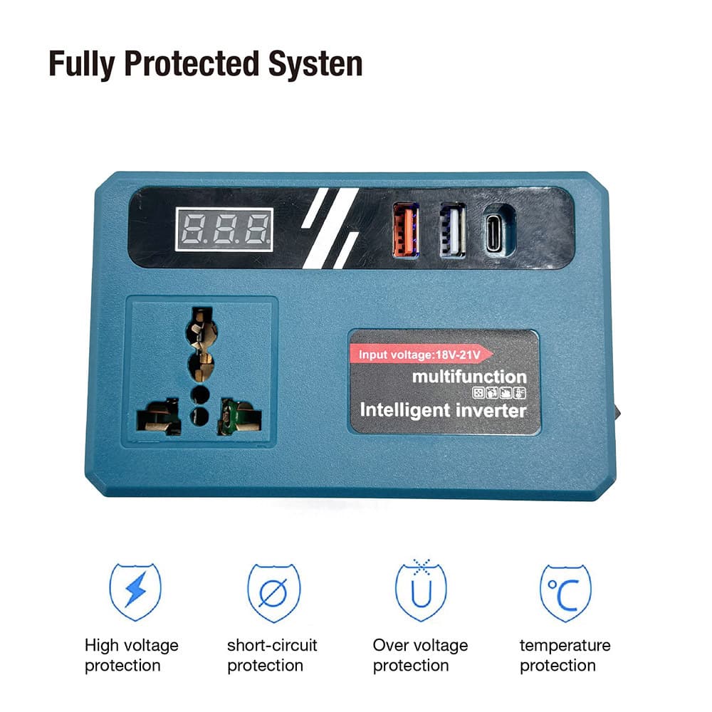 Cross-border foreign trade Amazon 21V to 220V inverter USB/TYPE-C charger with multiple pins optional Makita
