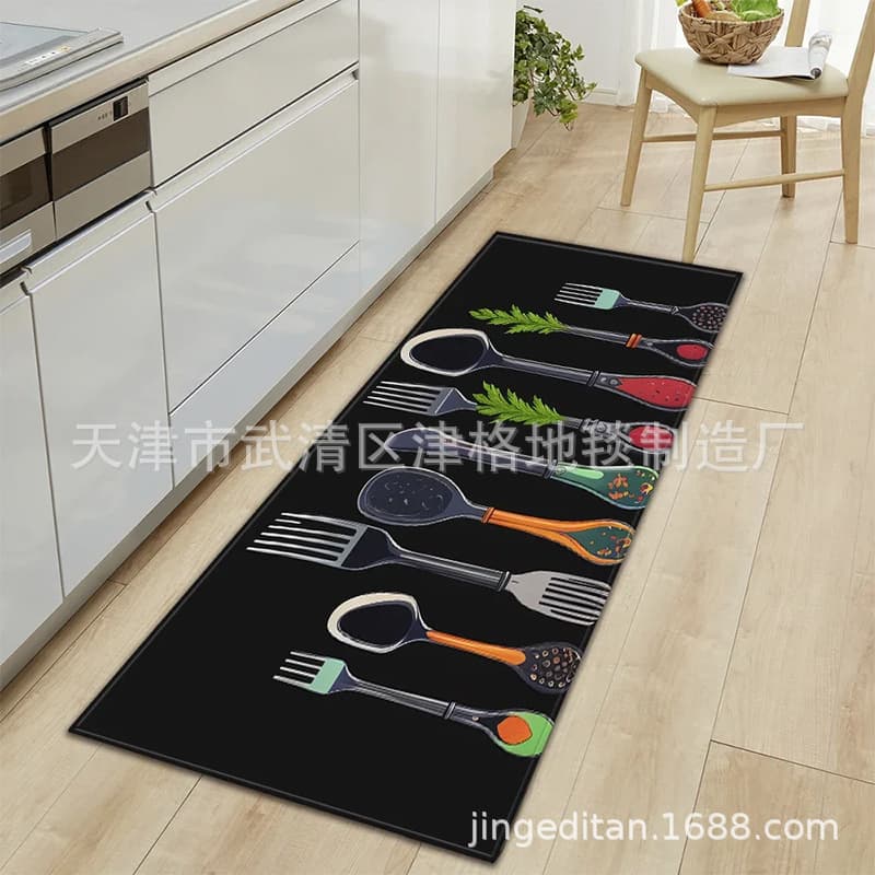 Kitchen Geometric Tableware Seasoning Carpet Door Mat Kitchen Long Strip Floor Mat Amazon eBay Cross-Border Stock