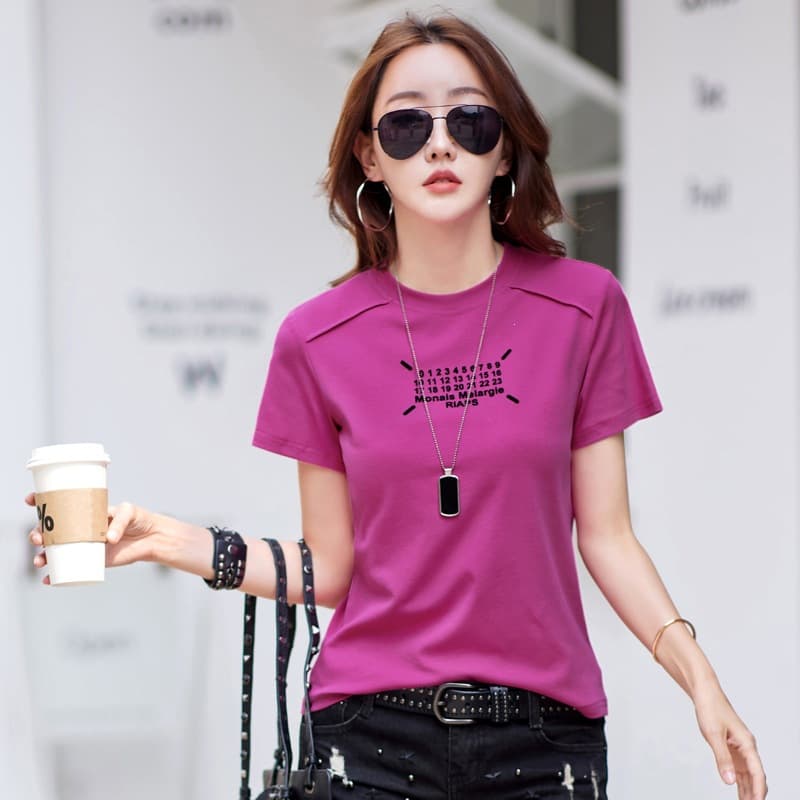 82318 Slim Fit Base Shirt Women's 2023 New Style T-Shirt Short Sleeve Fashionable Casual Breathable Comfortable