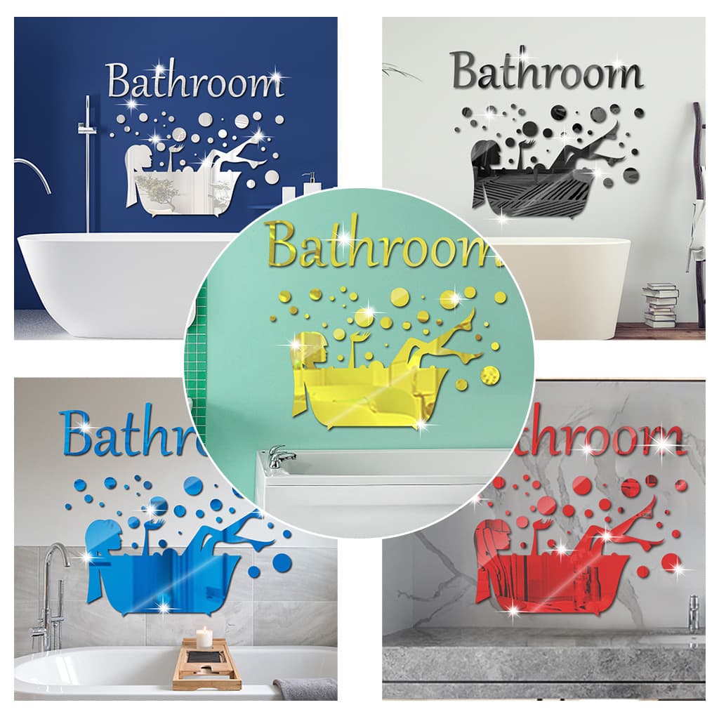 1mm Thick Acrylic Mirror Sticker SM264, Customizable Cross-Border Bathroom and Bathtub Mirror Wall Sticker