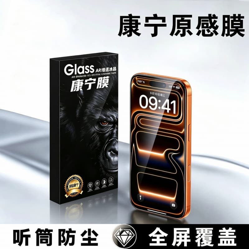 Apple 17 ProMax Corning Tempered Glass Screen Protector Anti-Fingerprint Sweat Resistant Hot Bend Full Coverage iPhone Protective Film