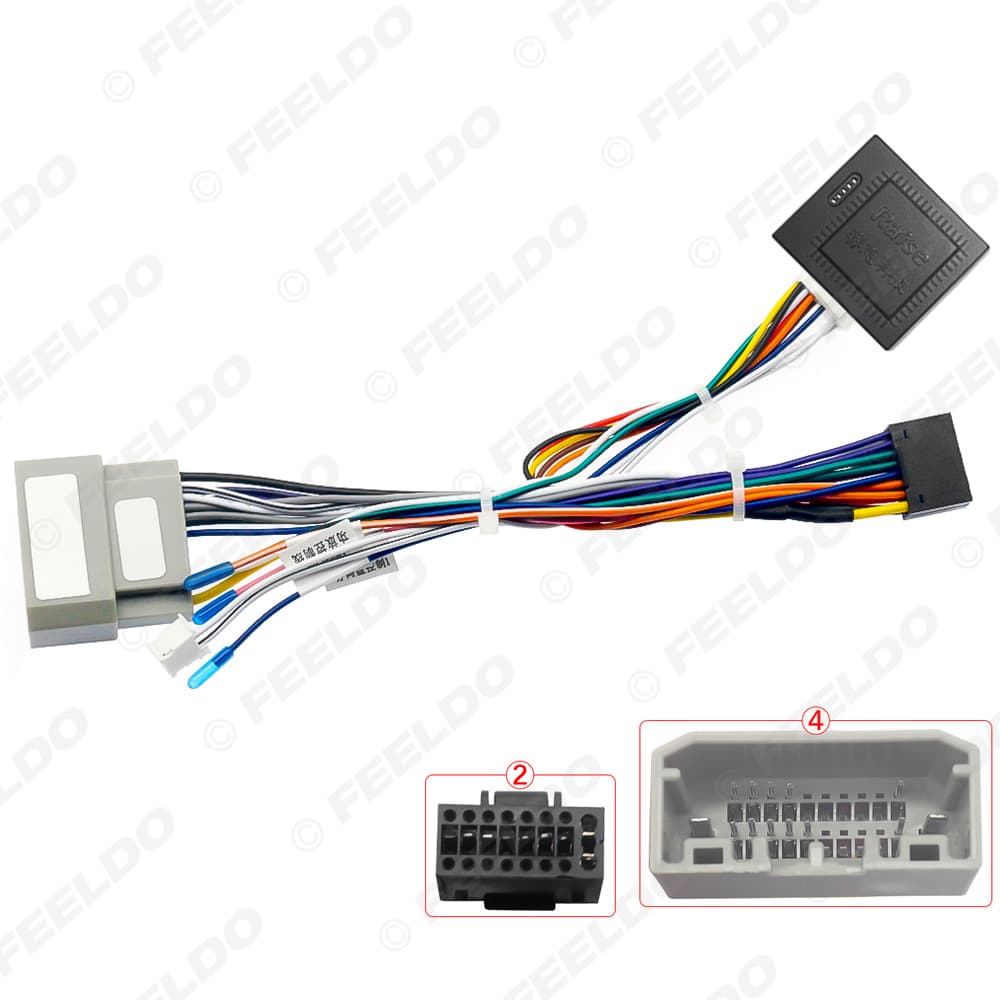 Suitable for 08-17 Jeep Wrangler/Renegade Android Large Screen Navigation 16P Power Cord Protocol Box