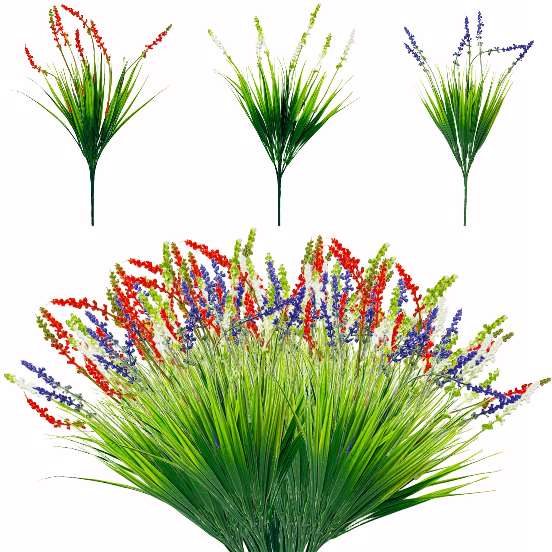 Lavender Spring Grass Artificial Outdoor Fake Grass Decorative Branches for Weddings Home Decor Plastic Flower Arrangements
