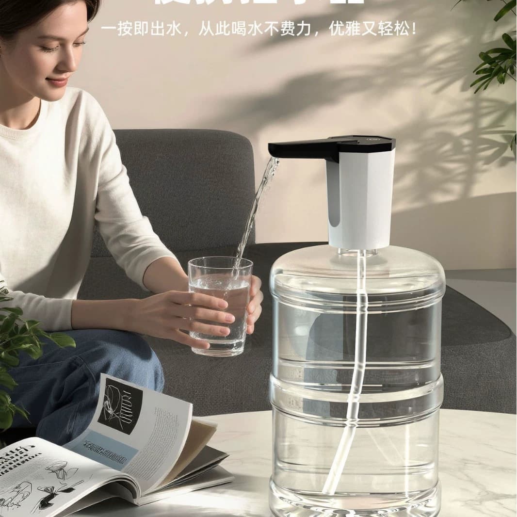 Home Rechargeable Water Dispenser with Smart Touch Control, Quiet, Portable, Automatic Water Dispenser for Home Barrel Water