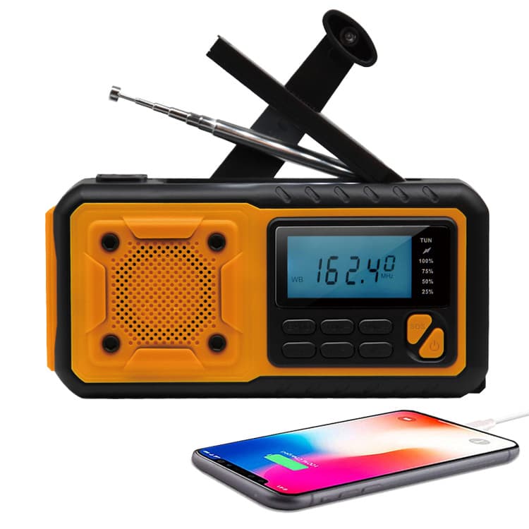 Cross-border Multi-function Outdoor Solar Crank Emergency Radio Disaster Reading Light Flashlight Power Bank