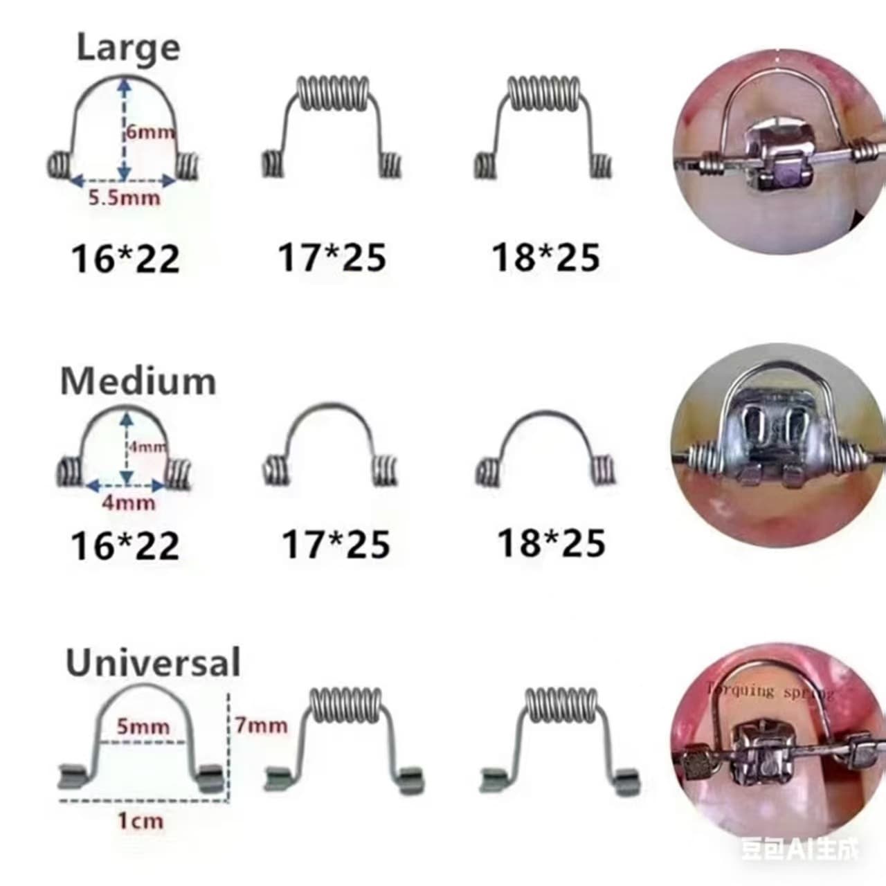 Export Dental Orthodontic Torque Spring Universal Gate-Type Torque Spring Orthodontic Gate-Type Auxiliary Arch