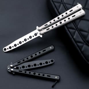 Factory Wholesale Butterfly Training Balisong Comb Trainer Practice Tool Unsharpened Practice Butterfly Knife