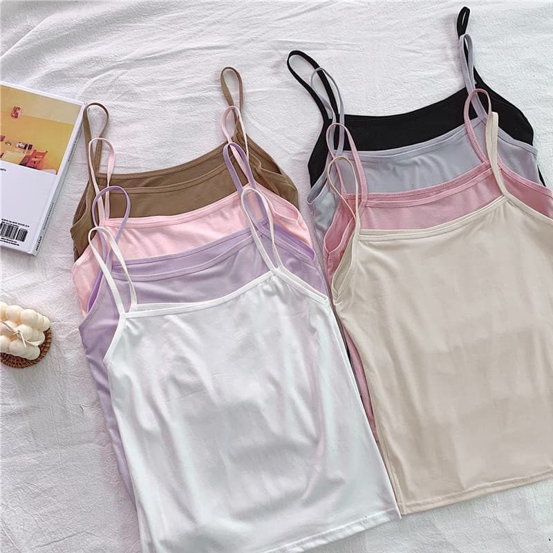 Cross-border Camisole Vest for Export, Short Length, Solid Color, Teen Girls' Camisole, Factory Wholesale