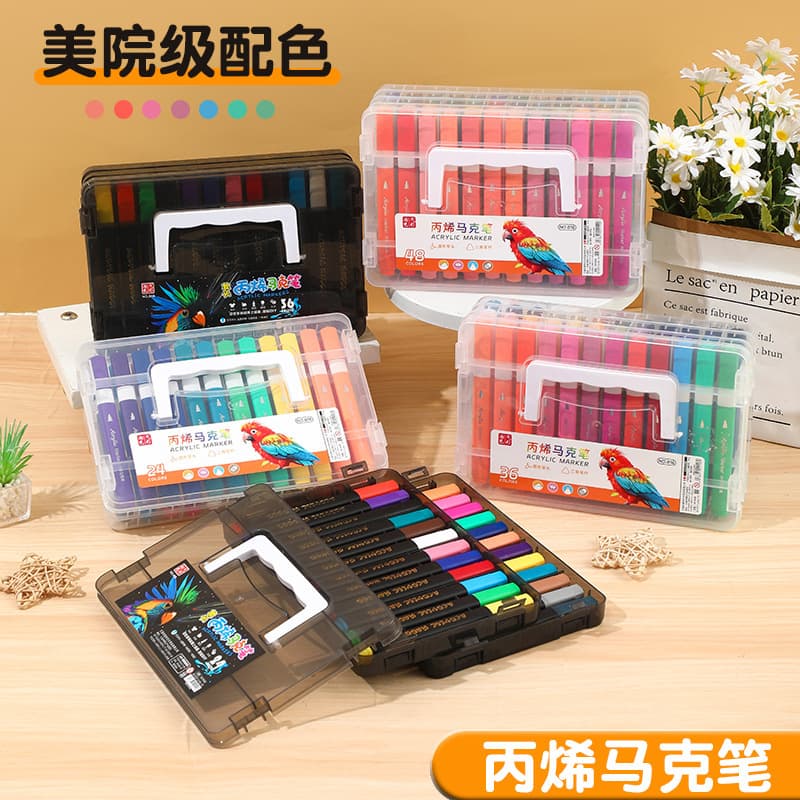Stackable Triangular Barrel Acrylic Markers for Layering Colors, Hand-Drawn DIY Graffiti Markers, Master Acrylic Markers