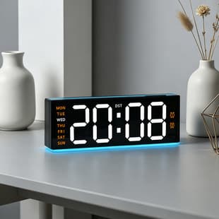 Cross-border New Simple Electronic Clock Large Screen LED Clock Living Room Clock Feature Atmosphere Light Multifunctional Clock 7702