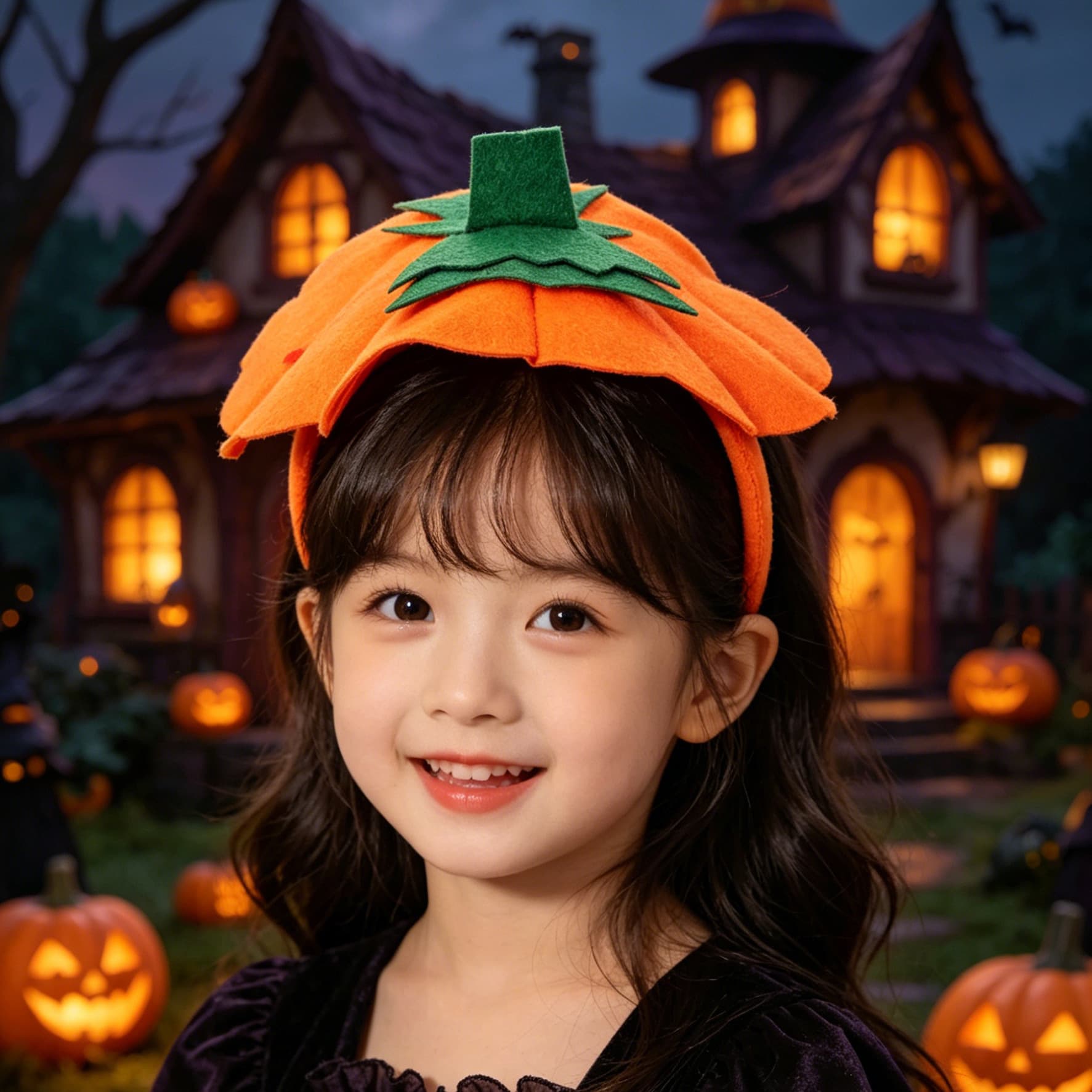 Halloween Pumpkin Headband Kids Holiday Party Hair Accessory Ghost Festival 3D Pumpkin Headpiece Halloween Decoration Prop