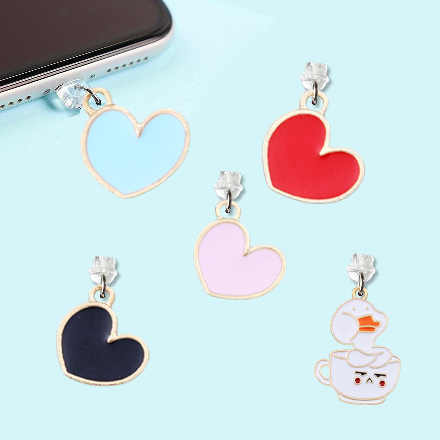 Amazon Cute Duck DIY Love Alloy Phone Dust Plug Dustproof Earphone Jack Charm for AliExpress