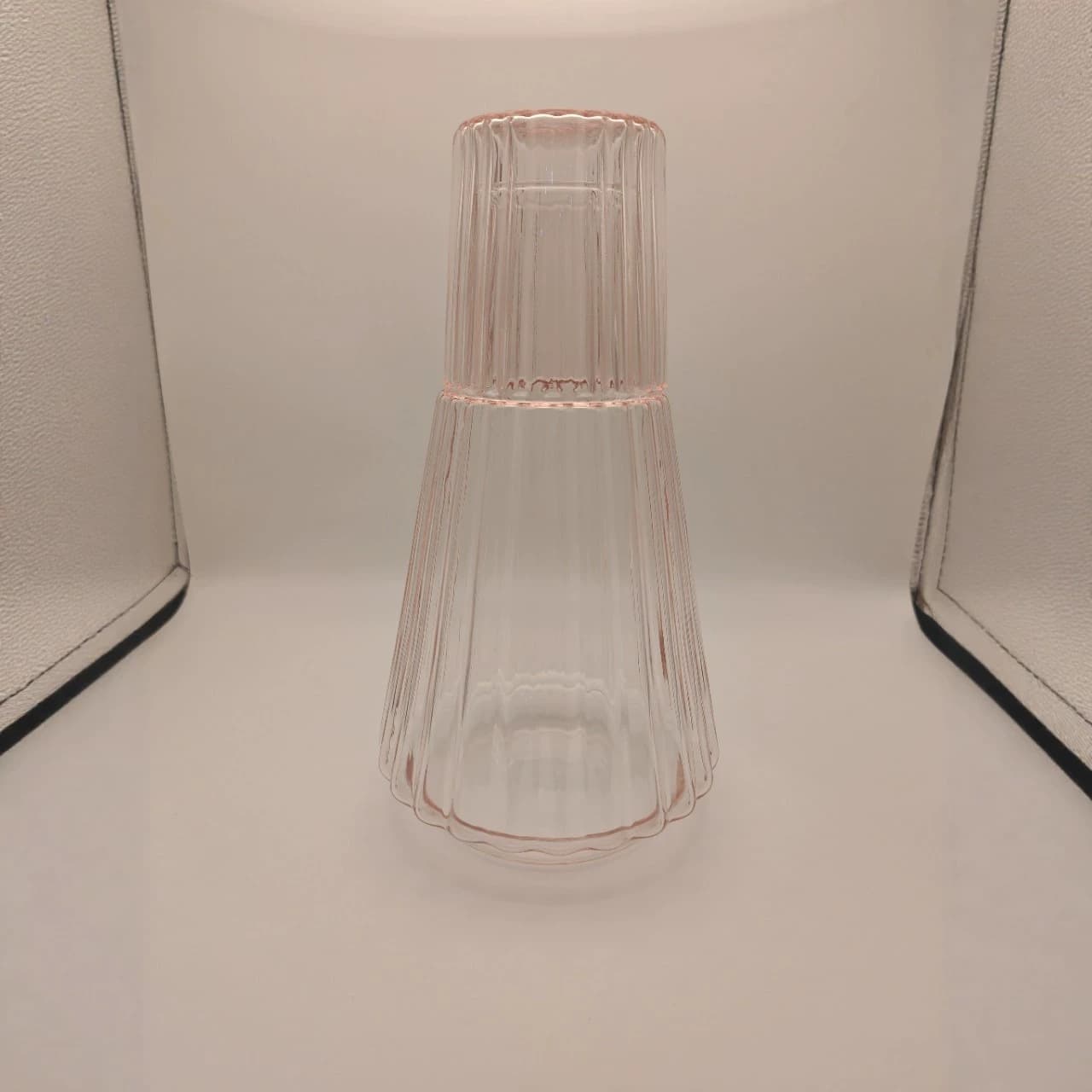 Glass Cold Water Pitcher with Cups, Colorful Conical Stripe Pitcher, Premium Juice Pitcher, Home Decor, Wholesale for Cross-Border