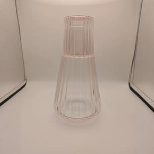 Glass Cold Water Pitcher with Cups Colored Conical Striped Pitcher Premium Juice Pitcher Home Decoration Wholesale Cross Border