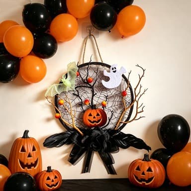 Cross-border new Halloween pumpkin bat hanging decoration wind chime room bedroom decoration gift