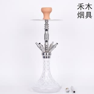 Four Hose Hookah Set Medium Brushed Color Mesh Hookah In Stock Factory Shisha Hookah 6007