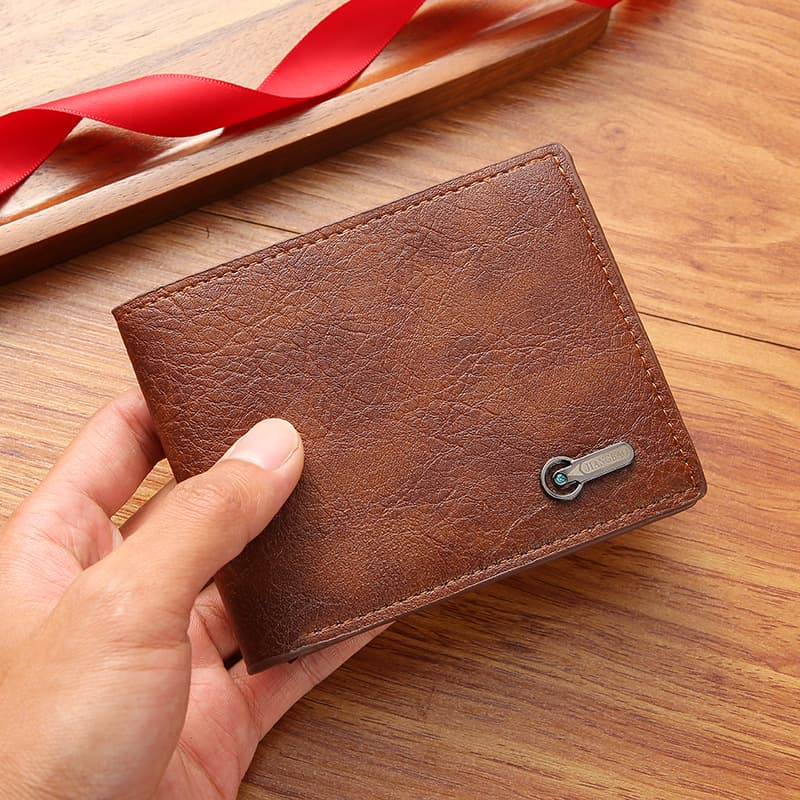 Men's wallet, business casual short leather wallet, cross-border promotion, spot wholesale, casual short leather bag wholesale.