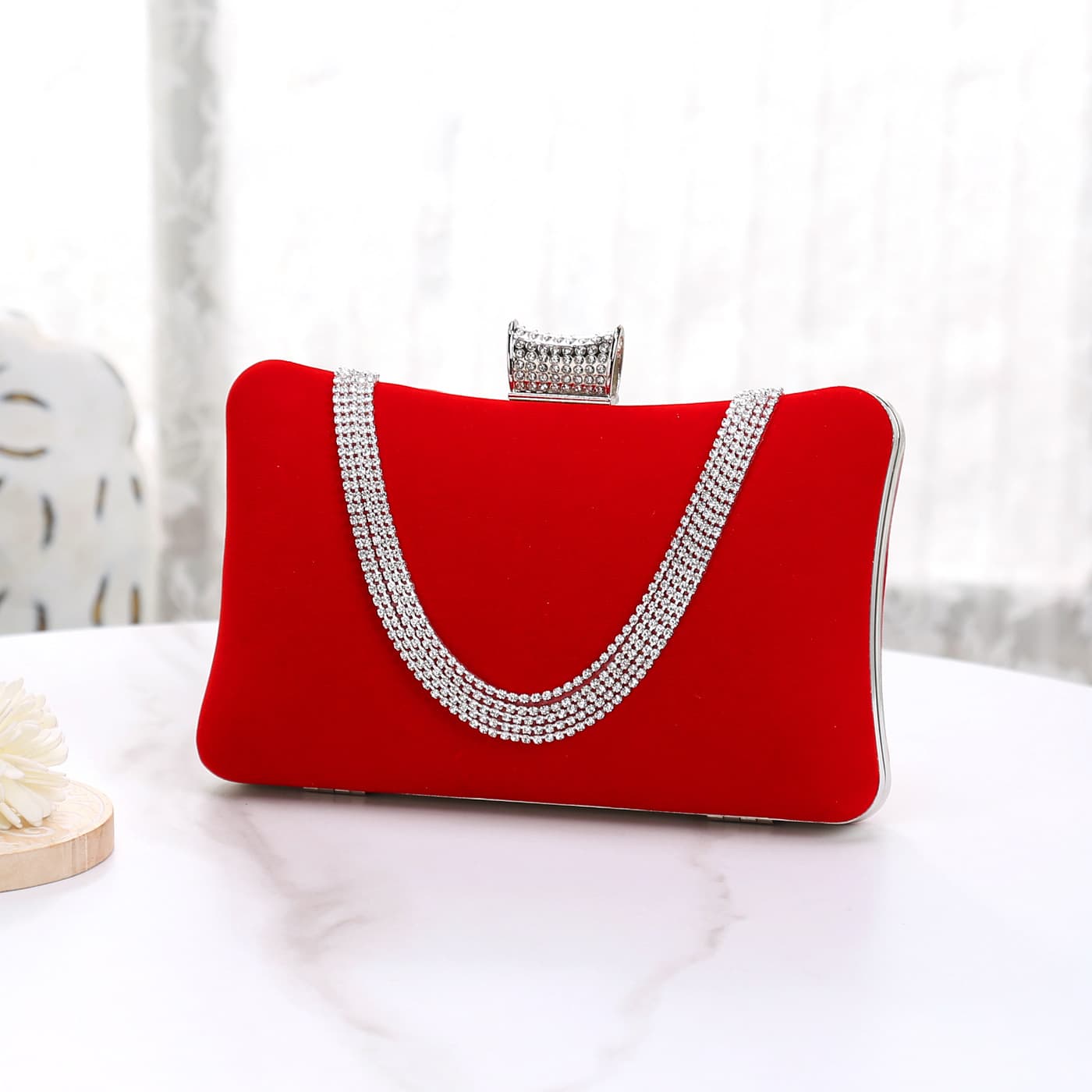 Cross-border Evening Bag Women Clutch Velvet Dress Bag Fashion Shoulder Handbag Banquet Bag Crossbody Bag