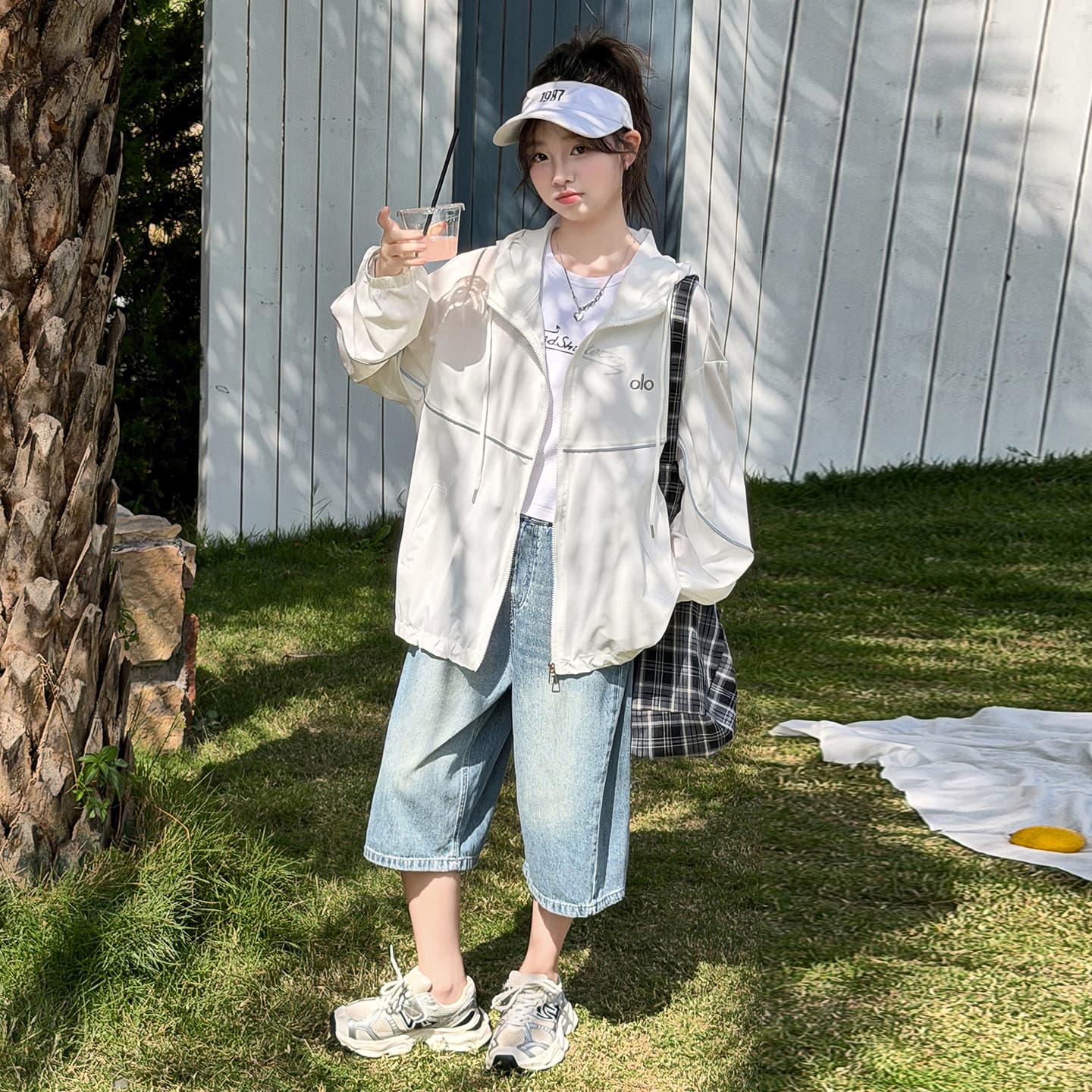 Girls Summer Sun Protection Jacket 2026 New Girls Older Kids Casual Lightweight Coat Children's Korean Style Hooded Sun Protection Clothing