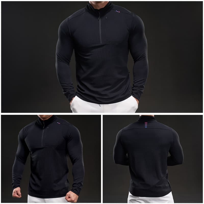 Long Sleeve Men's T-Shirt Stretch Running 2026 Overbearing Muscle Training Casual Outdoor Fitness Sports T-Shirt for Men