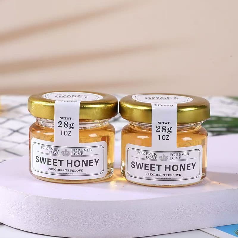 Round glass honey bottle fresh stewed fish maw jam can glass empty bottle small jar with lid