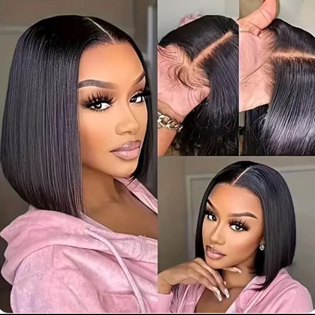 2*6 Lace Kim Closure Bob Straight Brazilian Human Hair Wigs