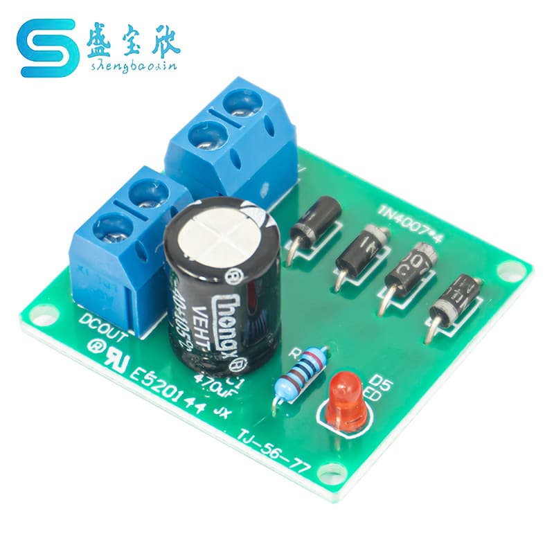 IN4007 Bridge Rectifier Single-Phase Full-Wave AC to DC Power Converter Circuit Board Soldering DIY Kit