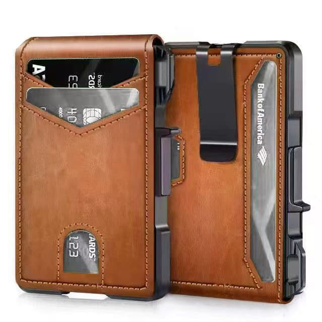 Amazon Foreign Trade Pop-up Wallet Europe and America Wholesale Carbon Fiber Card Holder Foldable Wallet RFID Blocking Wallet