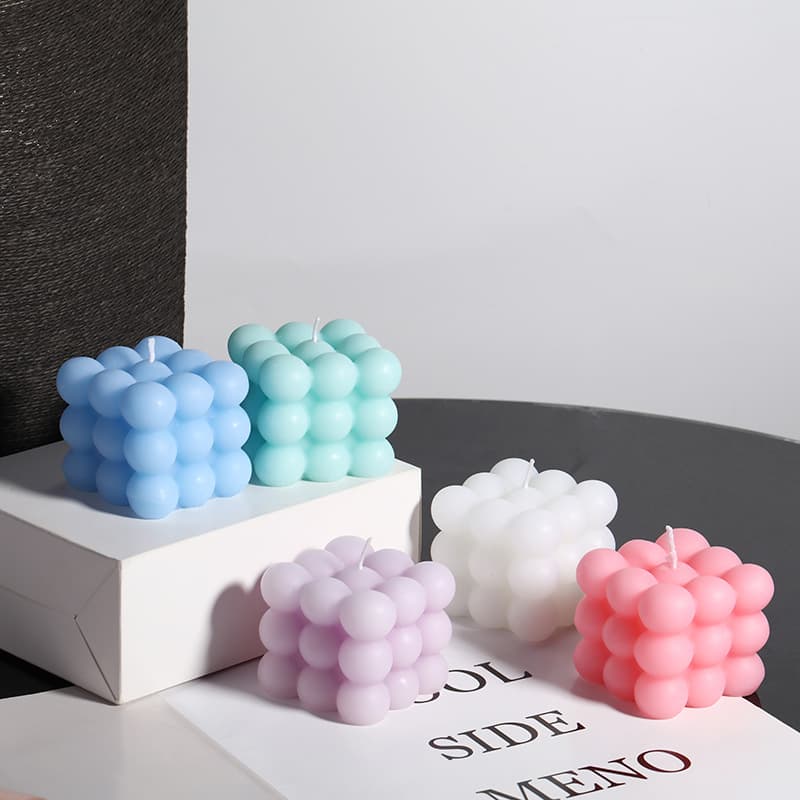 Rubik's Cube Aromatherapy Candle Wholesale, Home Minimalist Decoration, Ins-Style Bubble Shape, Gift Scented Candle