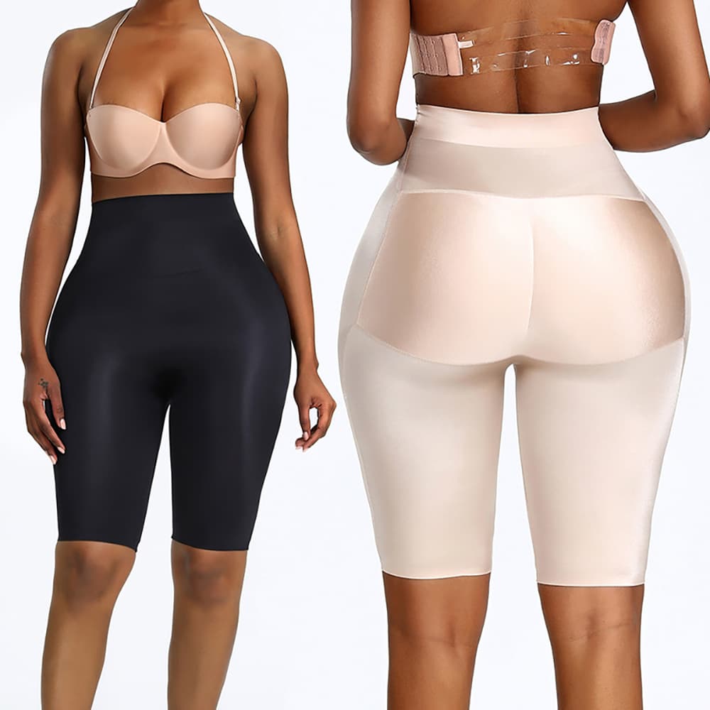 Cross-border European and American Plus Size High-Waist Shapewear Tummy Control Seamless Boy Shorts Fake Butt Lifting Pants Hip Enhancer Sculpting Pants for Women