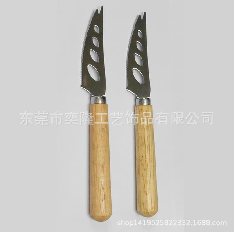 Wood Handle Stainless Steel Cheese Knife Cake Knife Acacia Wood Rubber Wood Handle Pizza Knife Factory Wholesale