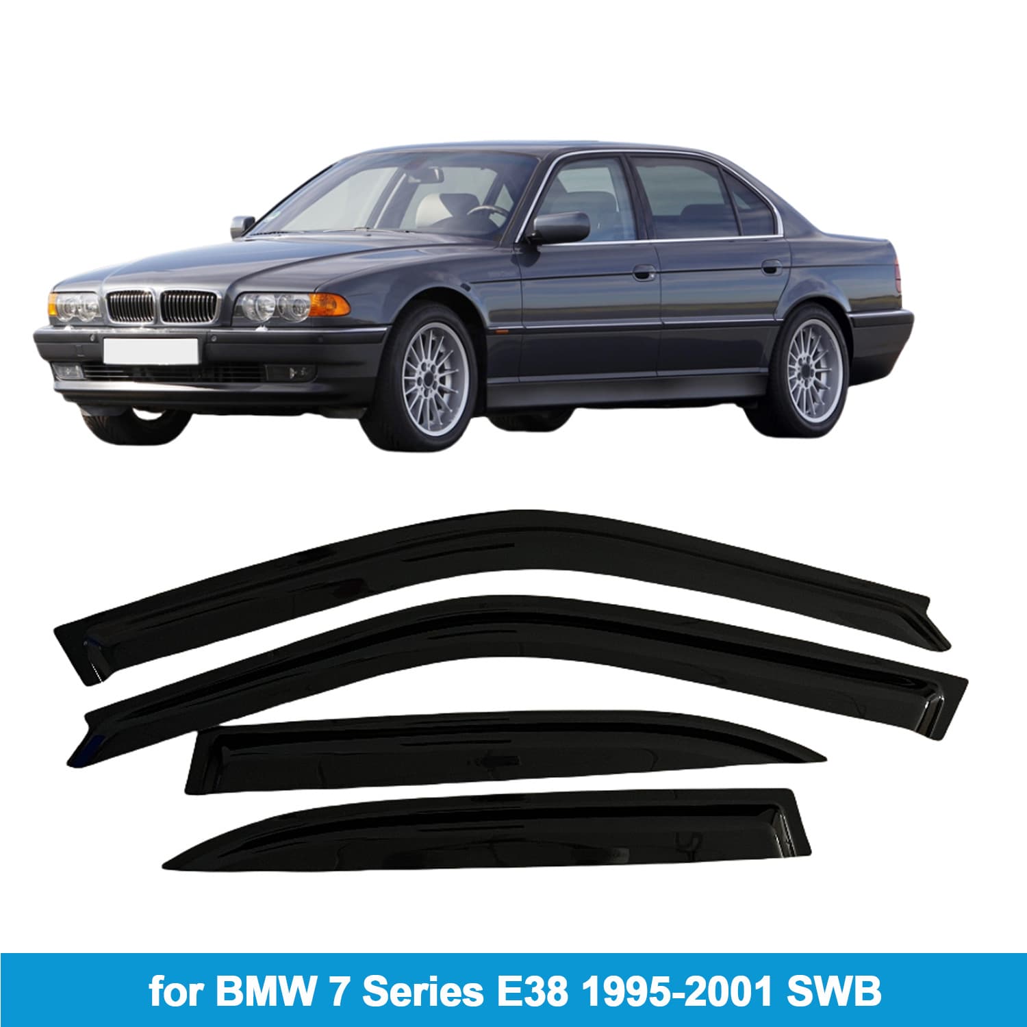 Compatible with BMW 7 Series E38 Short Wheelbase 1995-2001 Rain Guards Side Window