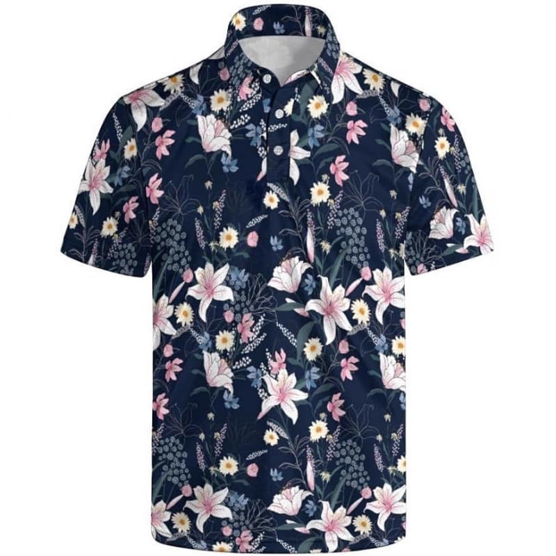 Foreign trade cross-border summer men's button-down shirt Hawaiian lapel short-sleeved men's sweatshirt upper clothes