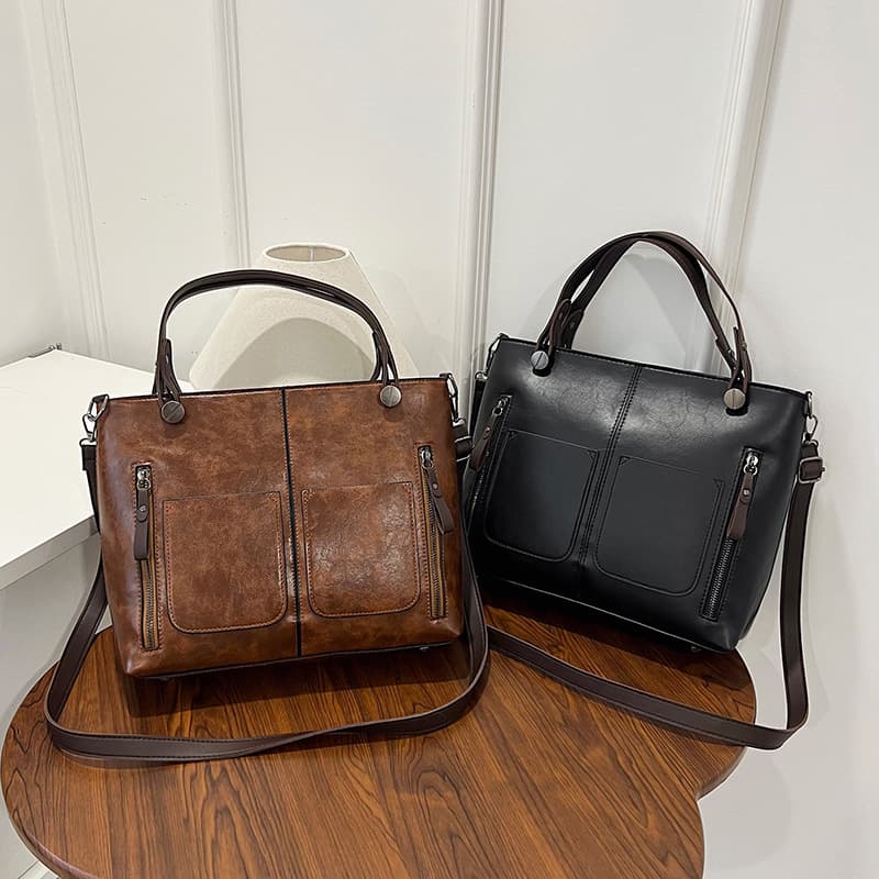 2026 New Women's Fashion Shoulder Bag, Large Capacity Vintage Tote, Simple Crossbody Bag