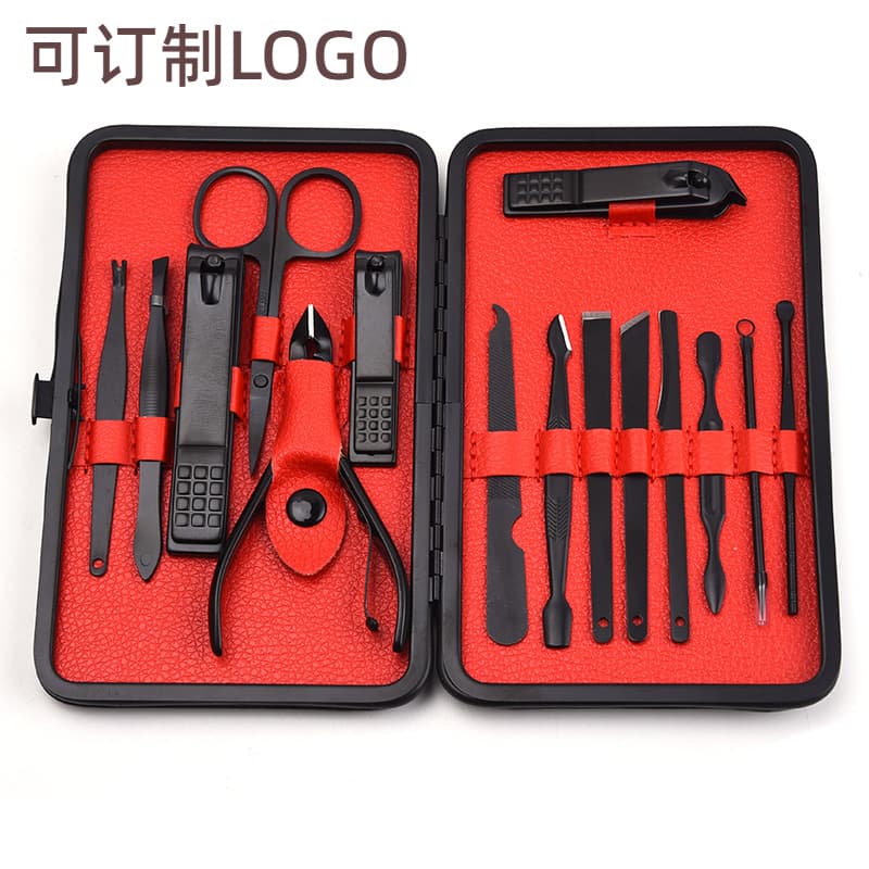 Factory Direct Black Nail Clipper Nail Cutter 7-28 Piece Set Nail Clipper Manicure Pedicure Tool Beauty Set Printing