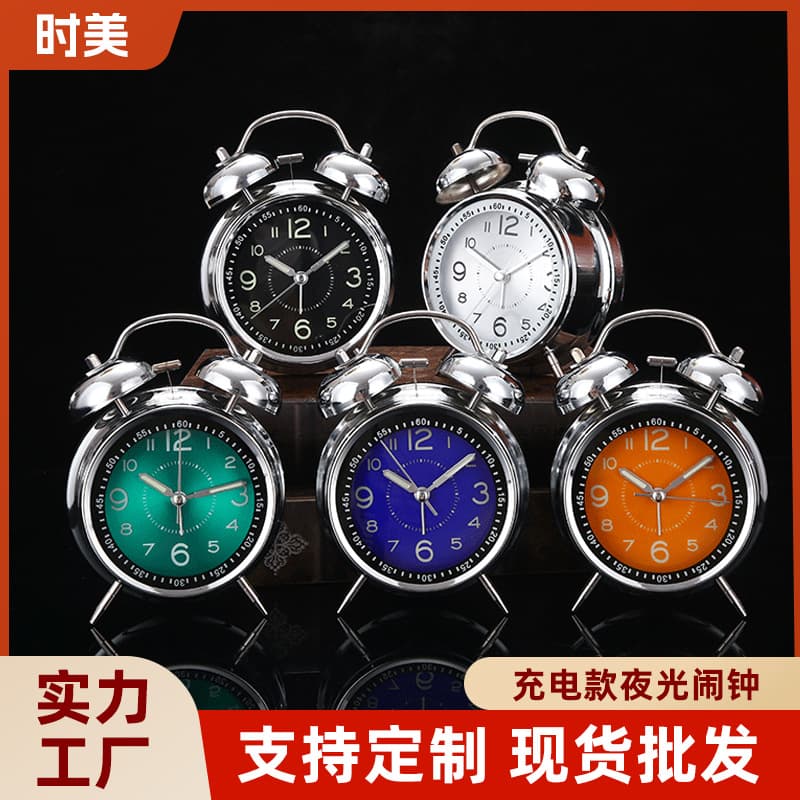 New Glow-in-the-Dark Student Powerful Alarm Clock for Boys and Girls Wake-Up Gadget Silent Charging Wholesale