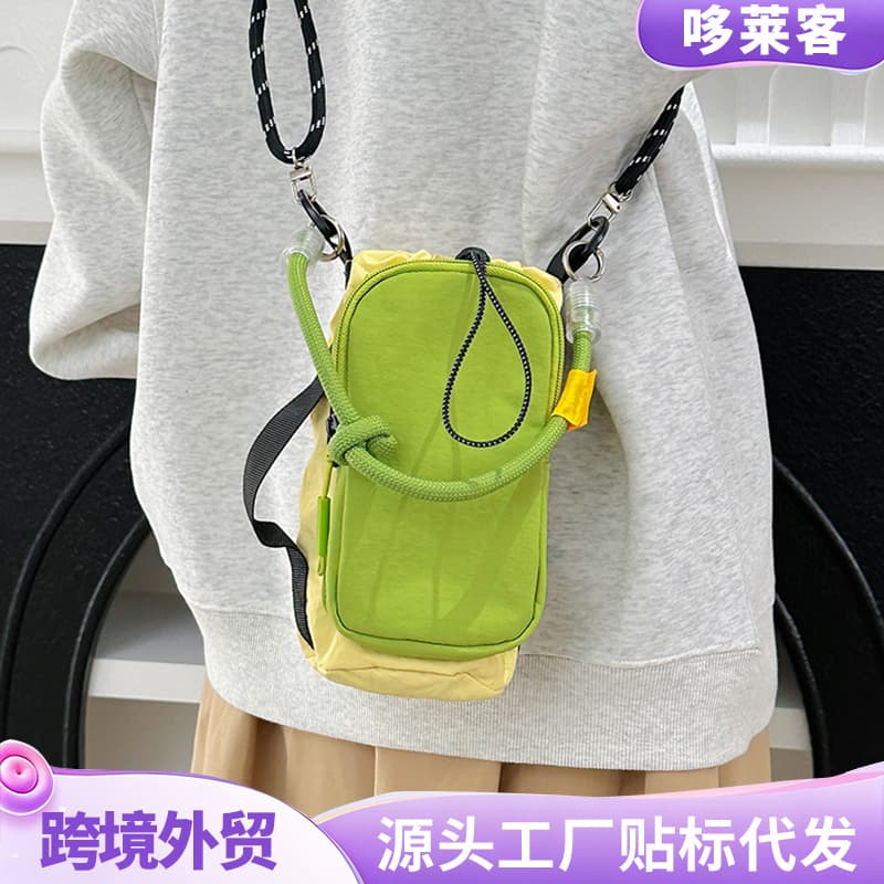 ins trendy brand lanyard nylon small shoulder bag original niche commuter mobile phone bag outing small bag women's single shoulder crossbody bag