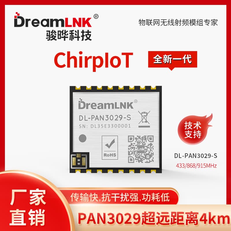 PAN3029 433 Module, LORA Low Power Long-Range Spread Spectrum SPI Bidirectional TXRX Wireless Domestic Communication